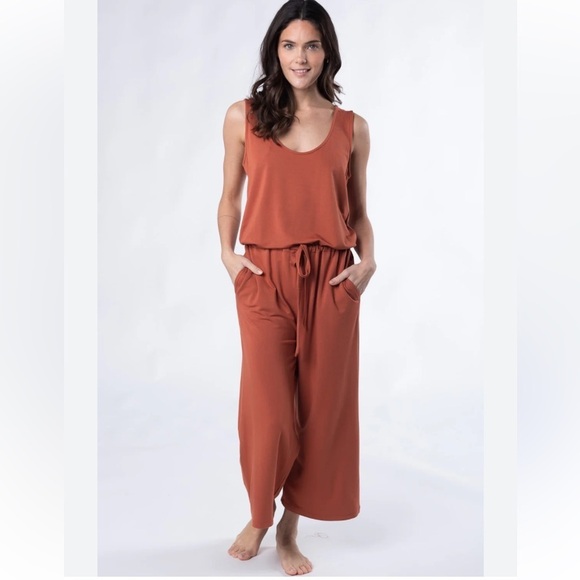 Terrera Pants - 🆕 Terrera Marlee Cropped Bamboo Jumpsuit Colour- Brick Size Medium